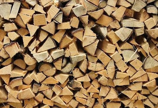 stack of seasoned firewood split logs